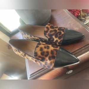 Nine West Real Fur Cheetah Print Loafer Size 7